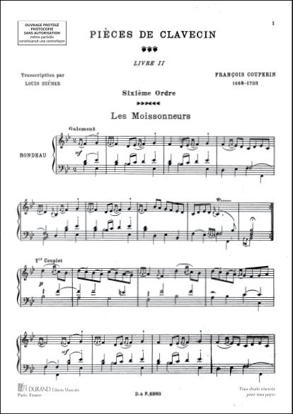 Pieces De Clavecin Pour Piano Livre II (Ordres 6